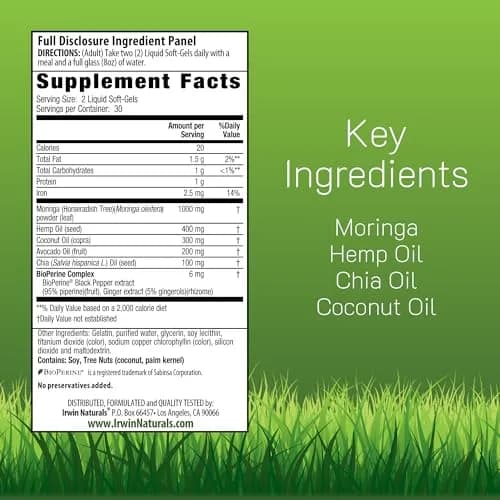 Irwin Naturals Mighty Moringa Superfood Nutrition Supplement 60 Count | Whole-Food Nutrition Support thumbnail 2