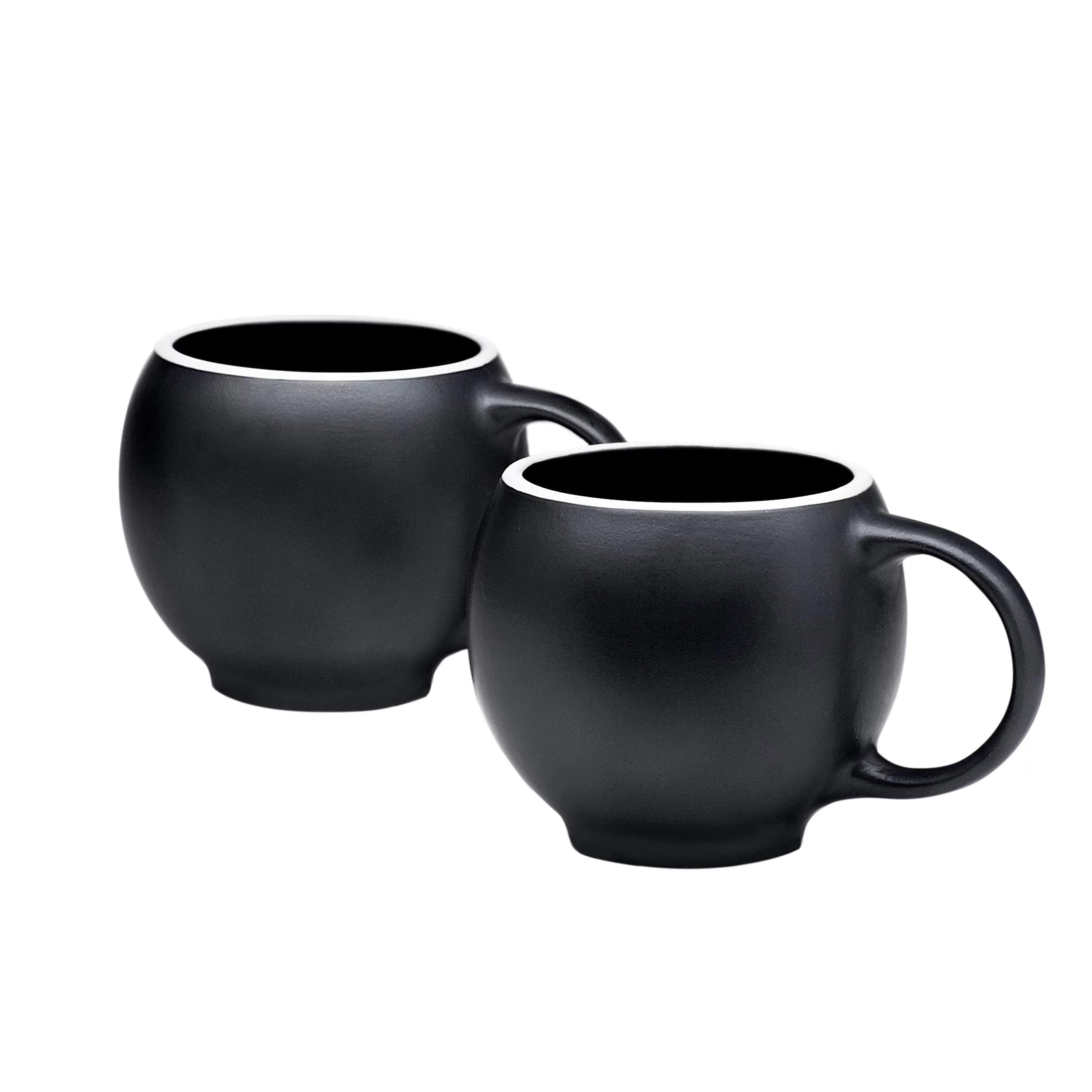 Maia Ming Designs 2 EVA Tea Cups 7oz | Elegant Ceramic Drinkware for Home & Gift — White