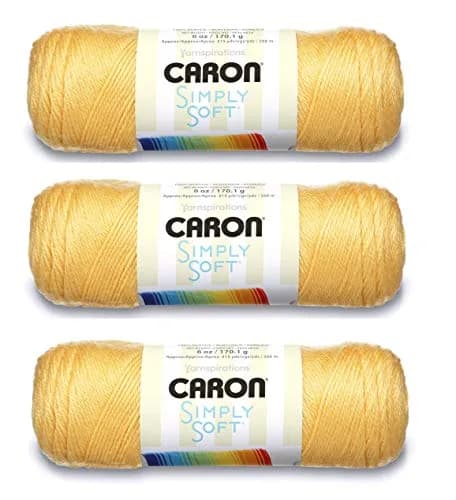 Caron Simply Soft Yarn Solids 3-Pack Sunshine | Ultra-Soft Acrylic for Crochet & Knitting thumbnail 1