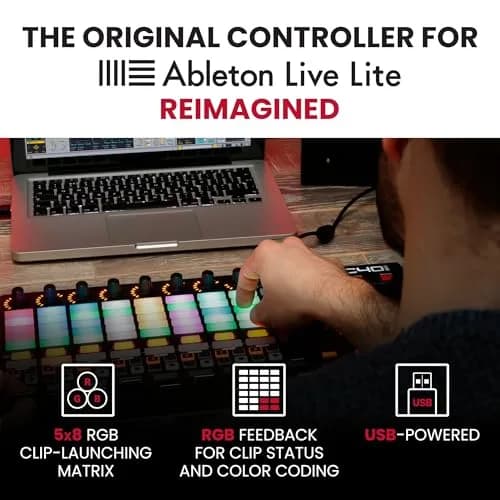 Akai Professional APC40 MKII USB MIDI Controller with Ableton Live Lite, 5x8 Clip Matrix, Knobs & Faders | 1.8 kg (3.97 lb) thumbnail 3