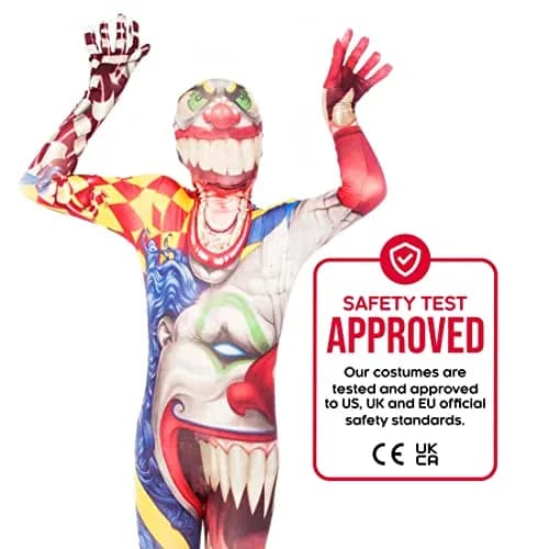 Morphsuits Scary Clown Costume for Kids, Halloween Costume for Kids, Large | Spooky Circus Theme for Boys & Girls thumbnail 2
