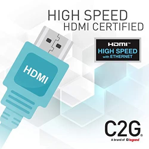 C2G High Speed HDMI Cable with Ethernet 6ft (1.83m) | Supports 4K@60Hz, HDR, 18Gbps thumbnail 7