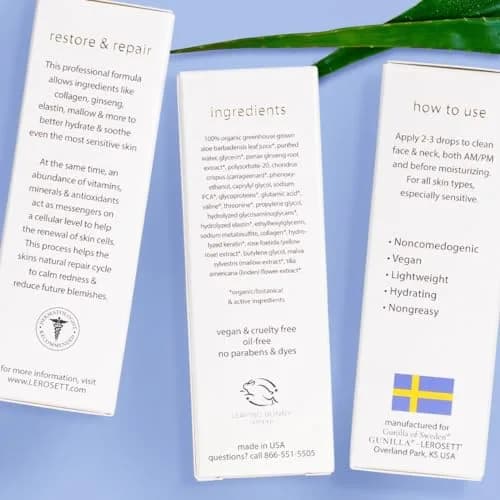 Gunilla Of Sweden LEROSETT Healing Hydration Serum for Pimples & Irritated Skin, Vegan, 1 oz | Supports Skin Healing & Moisturization thumbnail 8