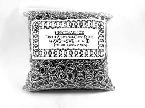 Chainmail Joe 1 Pound Bright Aluminum Jump Rings 16G 5/16" ID | Light, Strong Jewelry & Mail Armor thumbnail 1