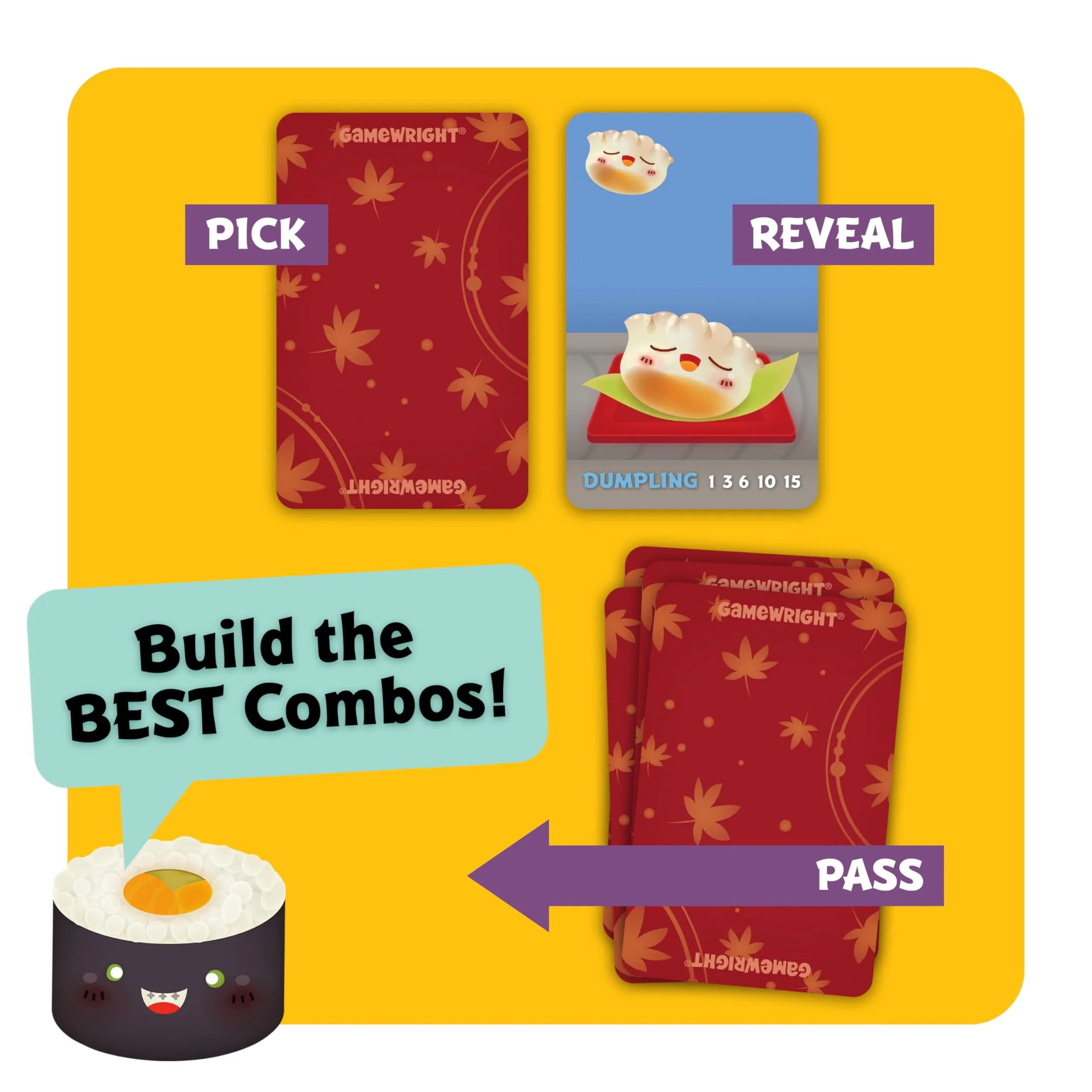 Gamewright Sushi Go! Card Game, 108 Cards | Educational Game for Kids Ages 3+ - view 3