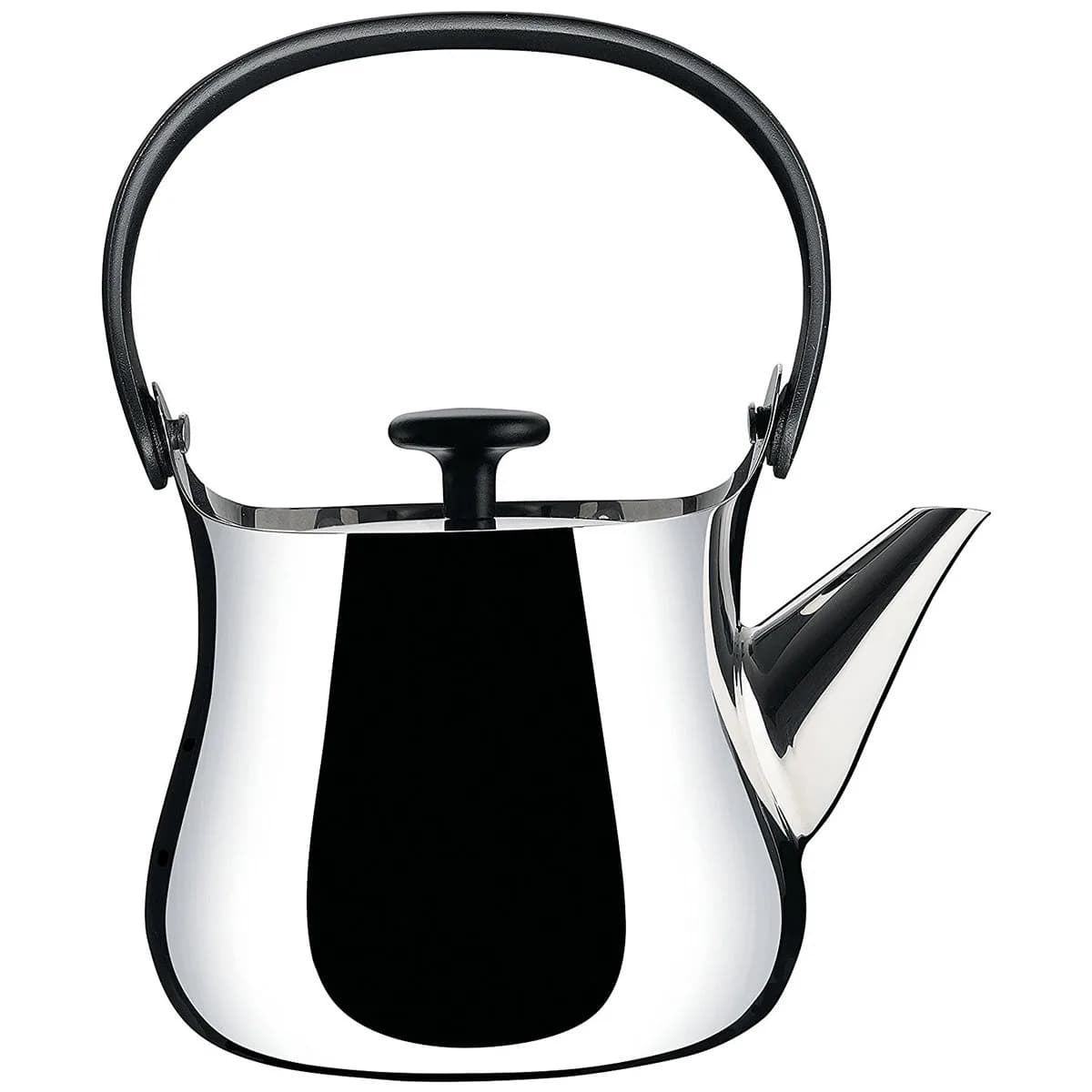 Alessi Cha Kettle/Teapot 1.9 L (64 fl oz) | Designer Induction-Safe Stainless Steel — Silver