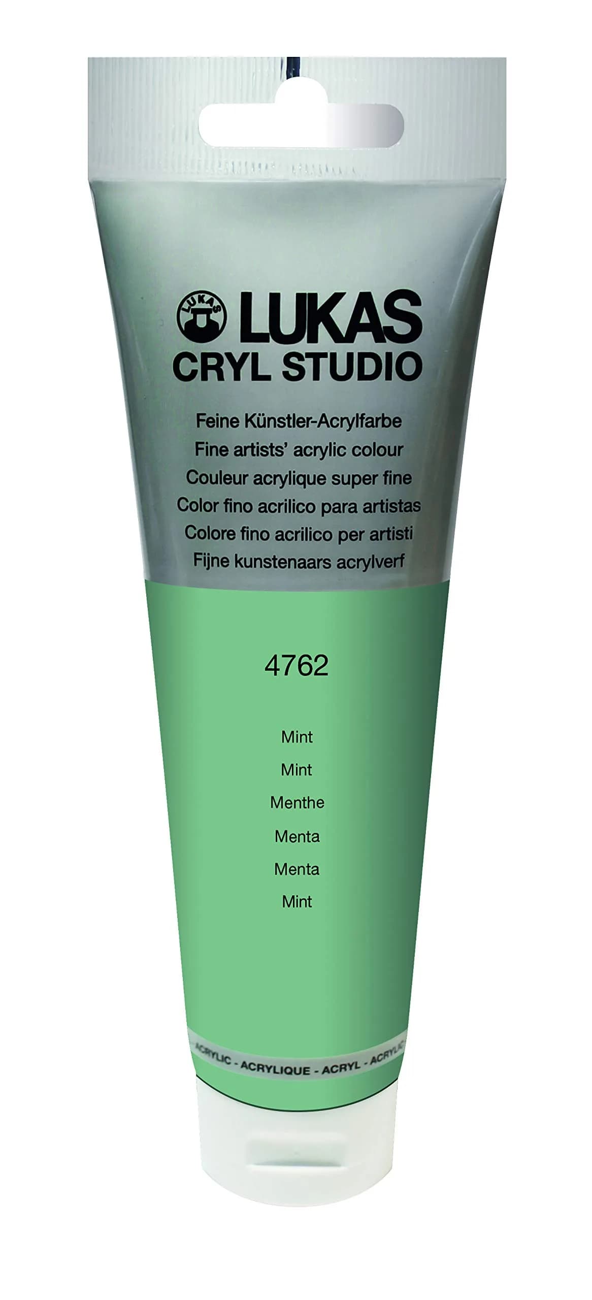 Lukas CRYL Studio Artist Acrylic Paint, Mint, 125 ml Tube - High Pigment, Water-Mixable, Fast Drying — Mint