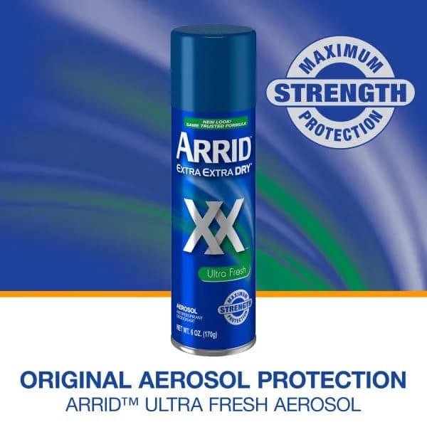 ARRID XX Ultra Clear Anti-Perspirant Deodorant Spray, Ultra Fresh, 510g (18 oz) | Maximum Strength Sweat Protection thumbnail 4
