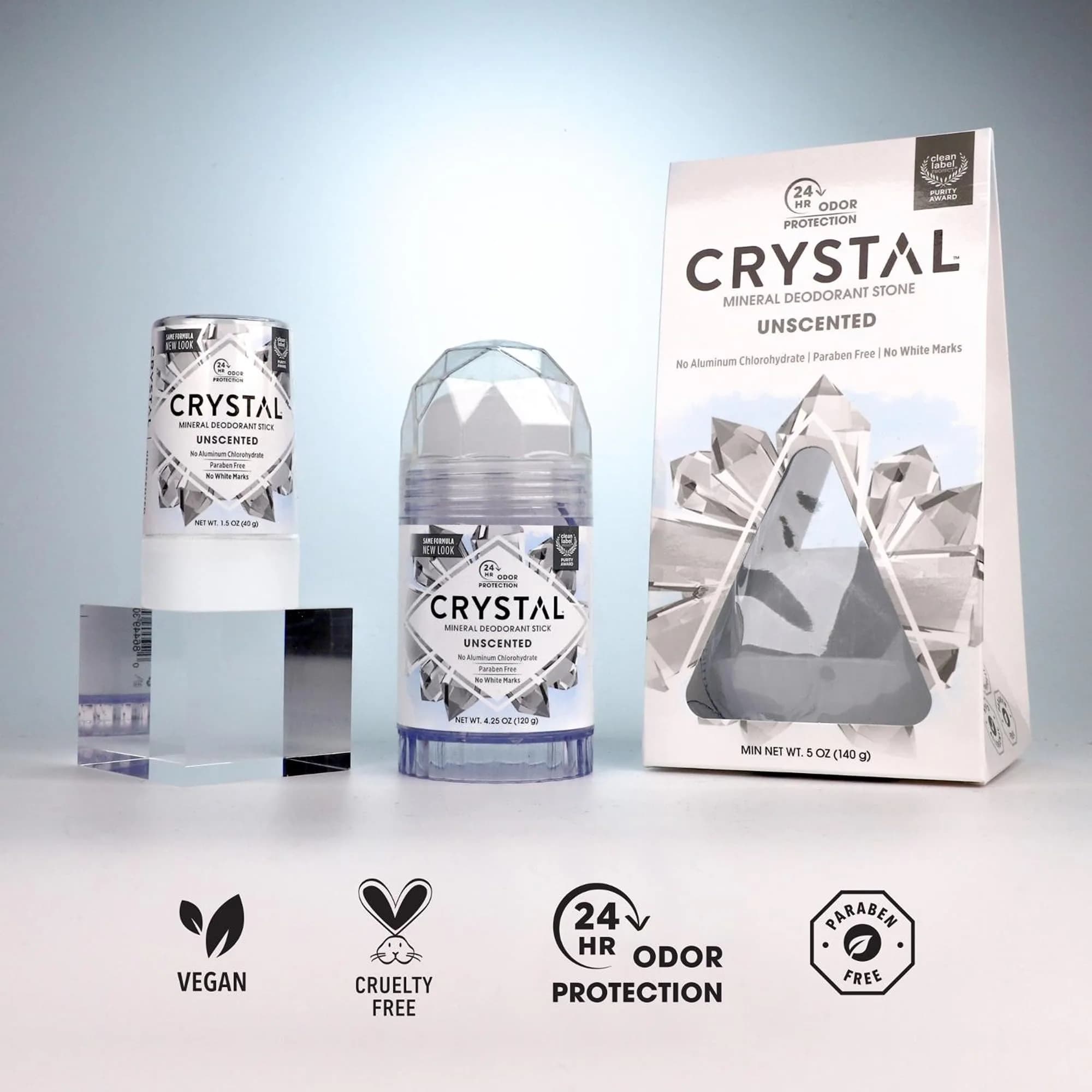 Crystal Essence Mineral Deodorant Stick Unscented 1.5 fl oz (44 ml) | 24-Hour Odor Protection - view 9