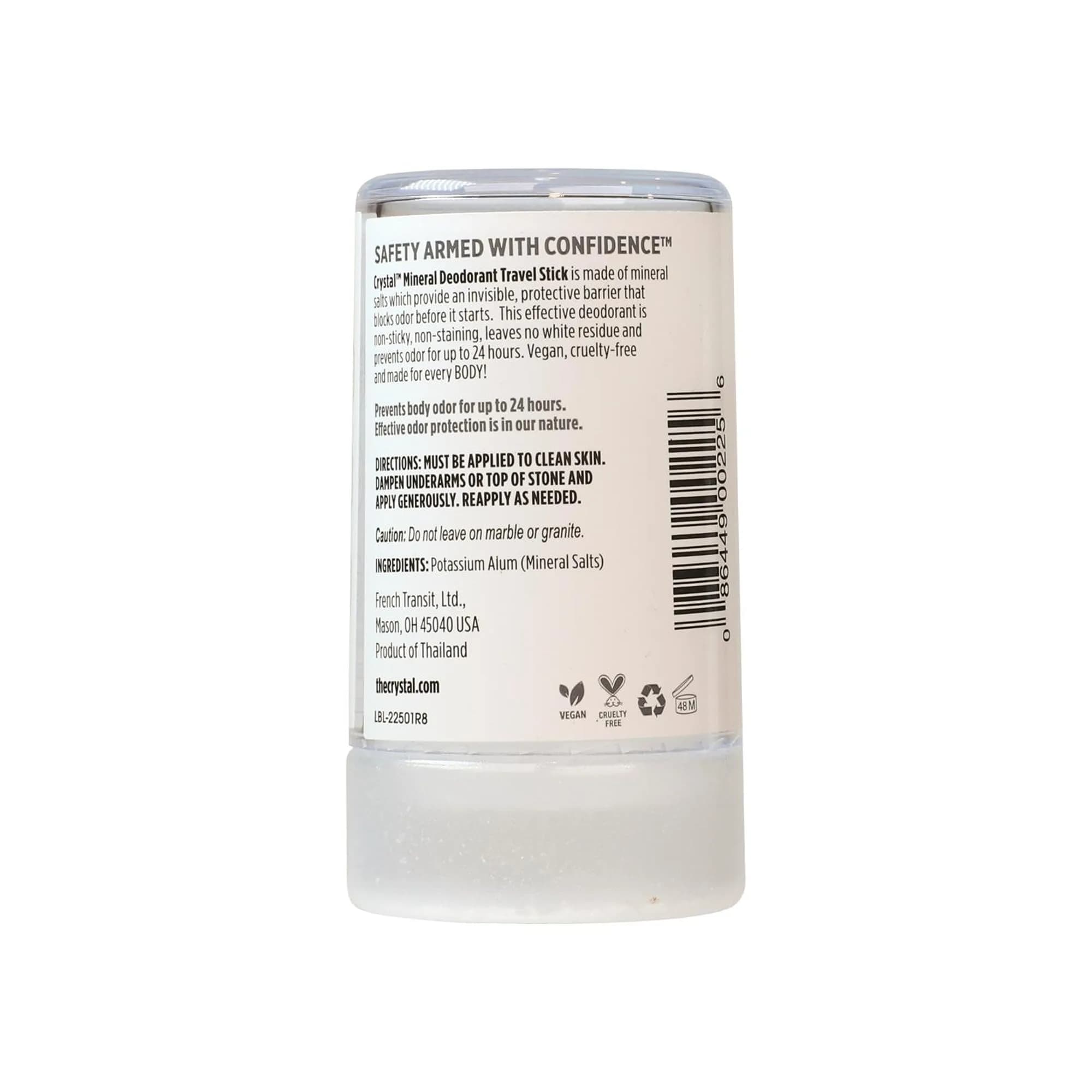 Crystal Essence Mineral Deodorant Stick Unscented 1.5 fl oz (44 ml) | 24-Hour Odor Protection - view 2