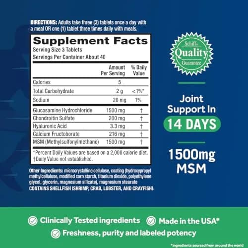 Move Free Advanced Plus MSM Coated Tablets 240 Count (Pack of 2) | Joint Health Supplement with Glucosamine and Chondroitin thumbnail 6