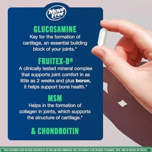 Move Free Advanced Plus MSM Coated Tablets 240 Count (Pack of 2) | Joint Health Supplement with Glucosamine and Chondroitin thumbnail 7