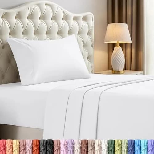 Utopia Bedding Twin Sheets Set, 3 Pieces 16" Deep Pocket White | Soft, Durable Microfiber Bedding thumbnail 1