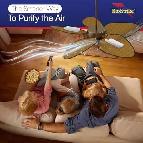 BioStrike Ceiling Fan Air Filters for Blades | Dust & Allergen Catcher, Peel & Stick, Made in USA thumbnail 4