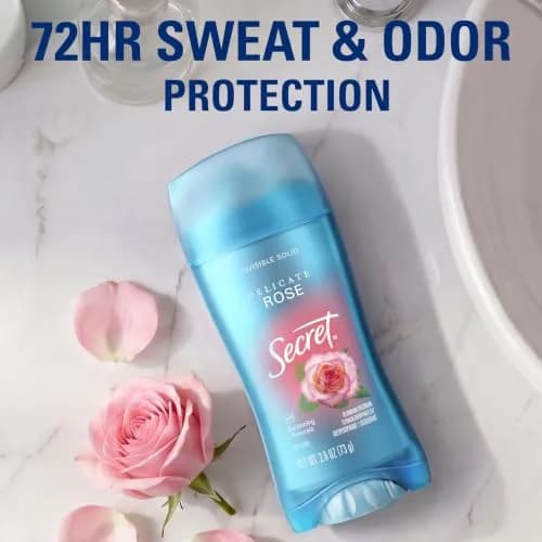 Secret Invisible Solid Antiperspirant Deodorant for Women, Rose Scent, 2.6 oz thumbnail 3