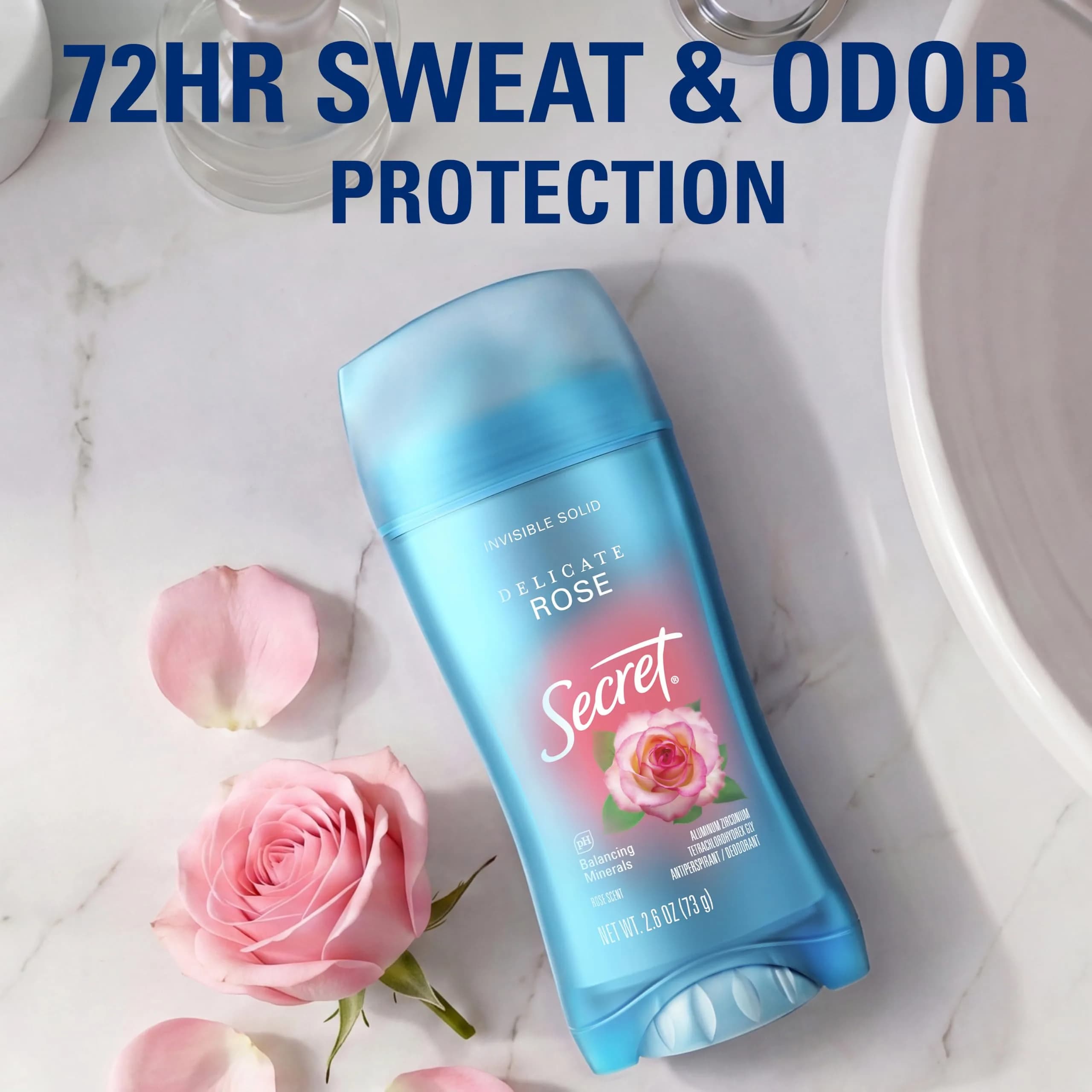 Secret Invisible Solid Antiperspirant Deodorant for Women, Rose Scent, 2.6 oz - view 3