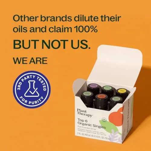 Plant Therapy Top 6 USDA Organic Essential Oil Set for Diffusion & Topical | 6x10mL, Pure & Certified thumbnail 6