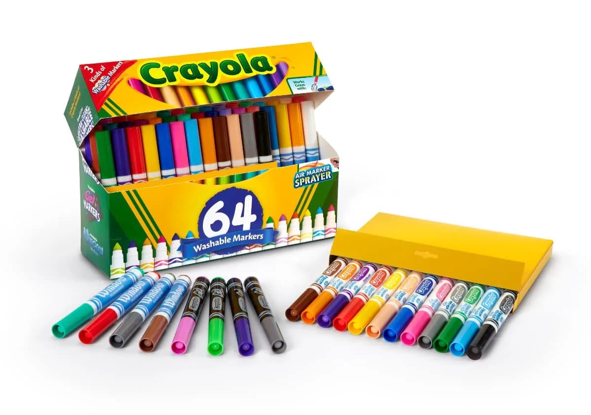 Crayola Washable Broad Line Marker Variety Set (64ct) | Ultra-Clean, Gel FX, & Window Markers for Kids & Crafts - view 5
