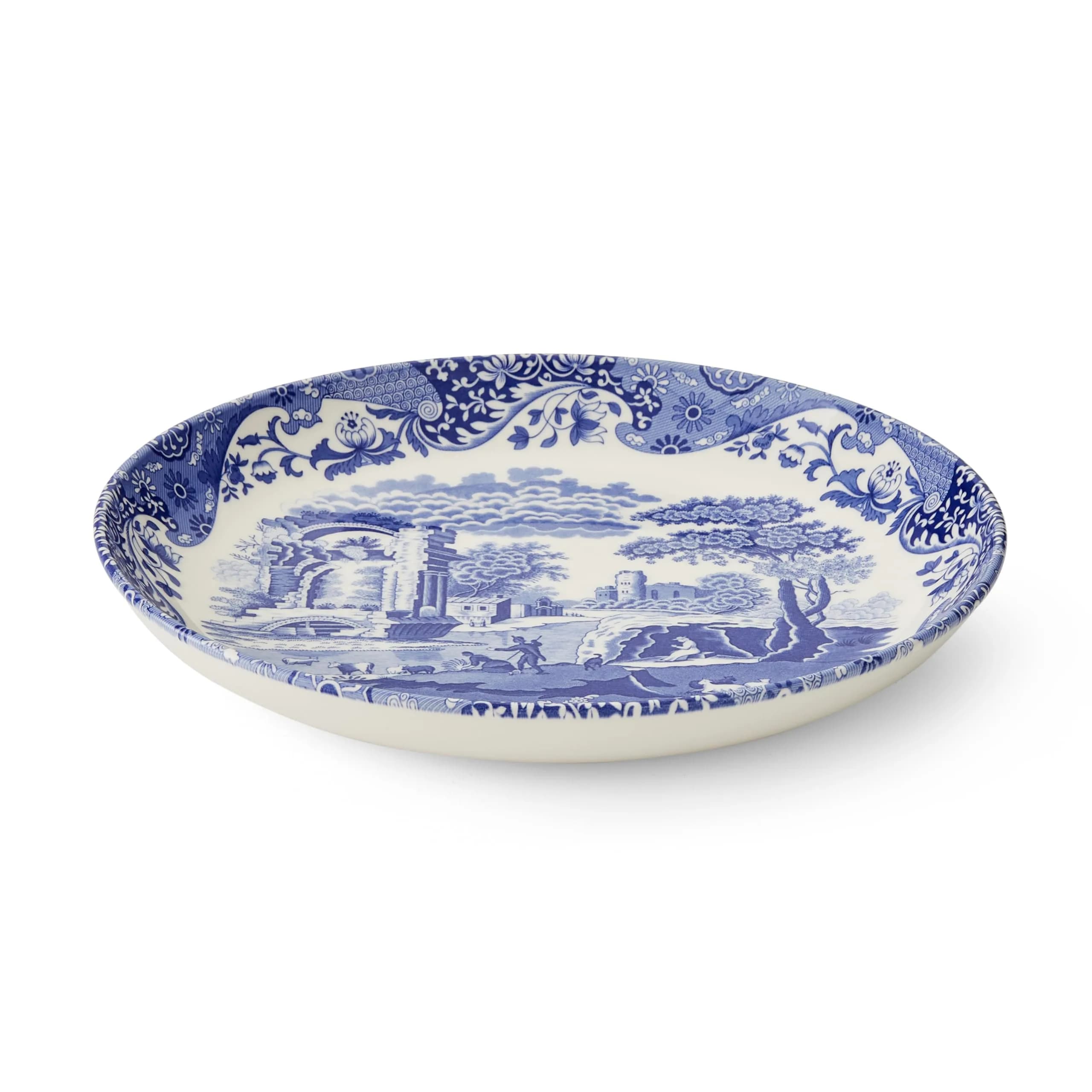 Portmeirion Blue Italian Pasta Serving Bowl - Blue/White | Made in England, Dishwasher & Microwave Safe — Blue