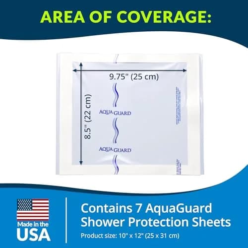 TIDI AquaGuard Wound Cover for Showering 10 in x 12 in | Waterproof, Hypoallergenic, Single-Use Sheets thumbnail 3