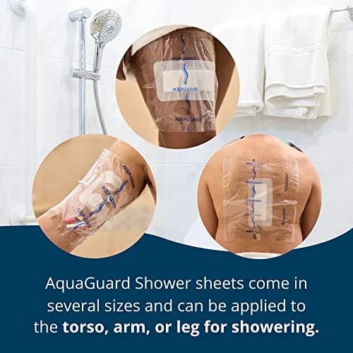 TIDI AquaGuard Wound Cover for Showering 7" x 22" | Waterproof, Hypoallergenic, 7 Sheets thumbnail 6