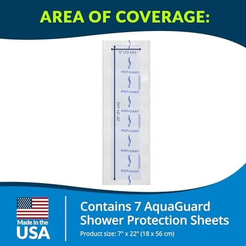 TIDI AquaGuard Wound Cover for Showering 7" x 22" | Waterproof, Hypoallergenic, 7 Sheets thumbnail 3