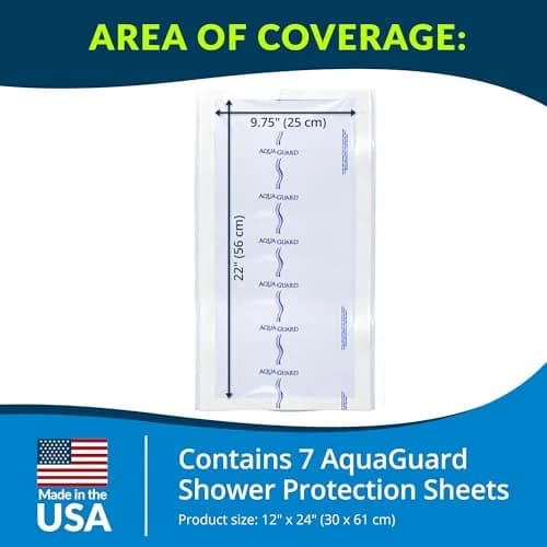 TIDI AquaGuard Wound Cover for Showering 12 in x 24 in (Pack of 7) | Waterproof Shower Sheets for Large Wounds thumbnail 3