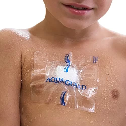 TIDI AquaGuard Wound Cover for Showering, 4 in x 4 in (6.5 cm x 6.5 cm) Coverage, Pack of 7 Sheets | USA-Sourced Shower Protection thumbnail 1
