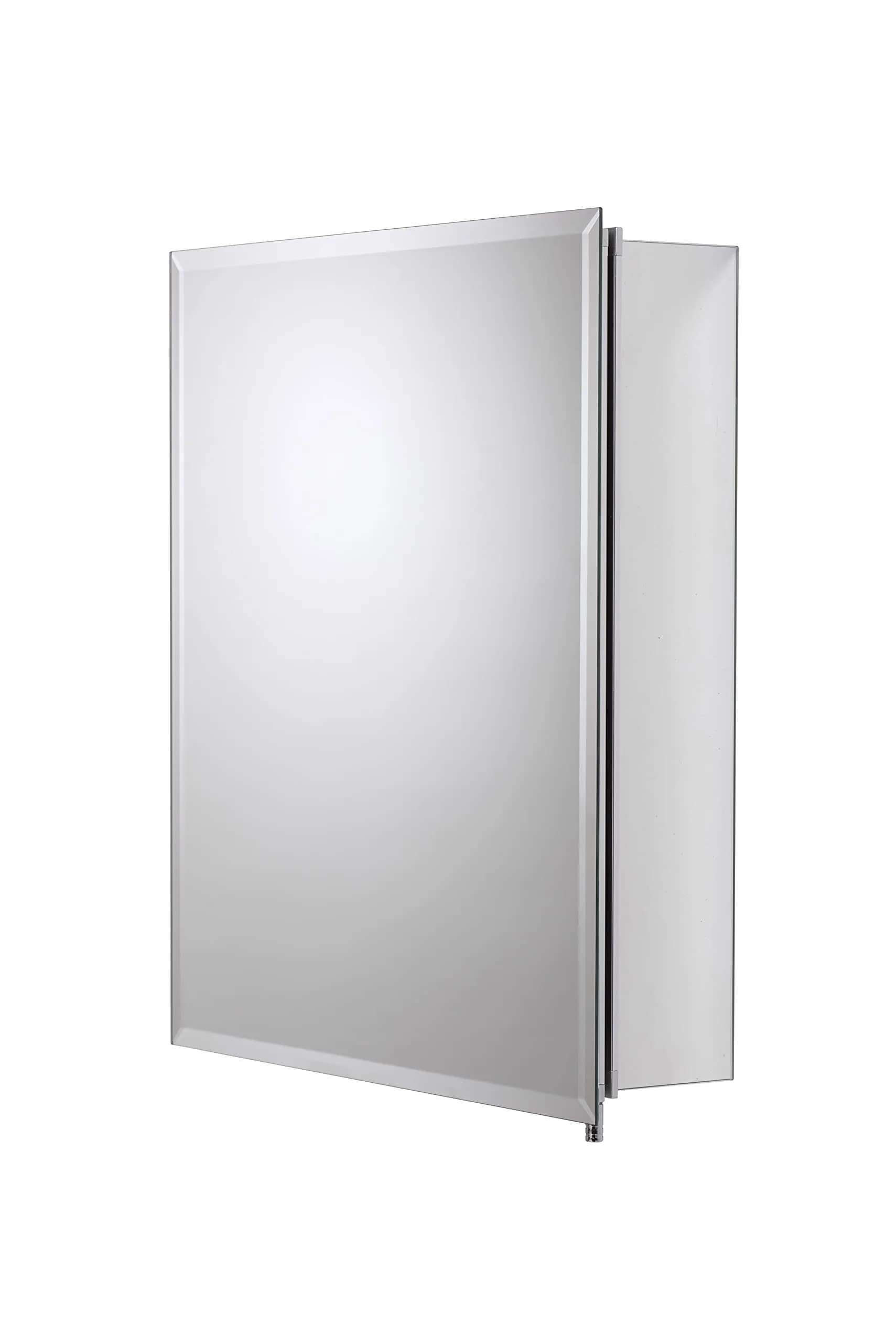 Croydex Winster Single Door Medicine Cabinet 52cm (20") x 41cm (16") | Recessed or Surface Mount Aluminum — Aluminum