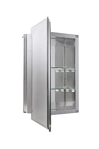 Croydex Winster Single Door Medicine Cabinet 52cm (20") x 41cm (16") | Recessed or Surface Mount Aluminum thumbnail 5
