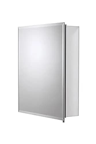 Croydex Winster Single Door Medicine Cabinet 52cm (20") x 41cm (16") | Recessed or Surface Mount Aluminum thumbnail 1