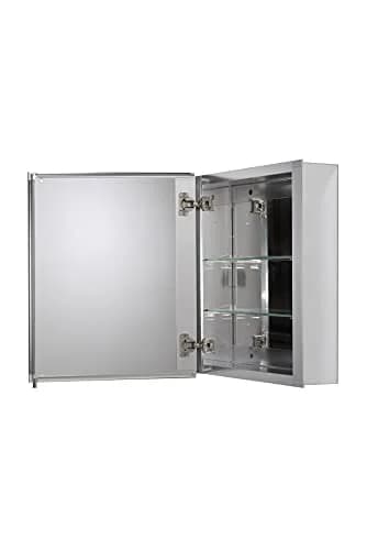 Croydex Winster Single Door Medicine Cabinet 52cm (20") x 41cm (16") | Recessed or Surface Mount Aluminum thumbnail 7