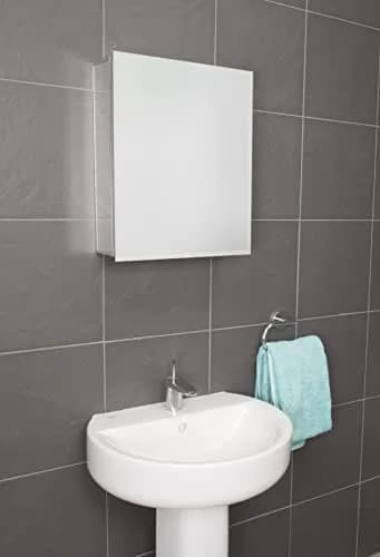 Croydex Winster Single Door Medicine Cabinet 52cm (20") x 41cm (16") | Recessed or Surface Mount Aluminum thumbnail 8