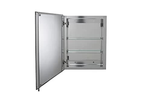 Croydex Winster Single Door Medicine Cabinet 52cm (20") x 41cm (16") | Recessed or Surface Mount Aluminum thumbnail 2