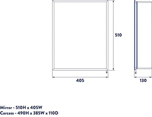 Croydex Winster Single Door Medicine Cabinet 52cm (20") x 41cm (16") | Recessed or Surface Mount Aluminum thumbnail 3