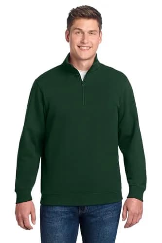 SPORT-TEK Unisex Quarter Zip Sweatshirt Forest Green | Classic Fit, Soft Cotton Blend, Durable & Comfortable thumbnail 1