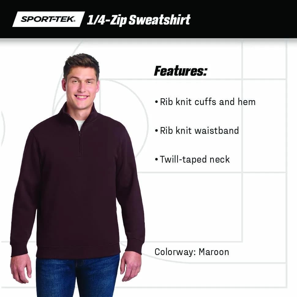 SPORT-TEK Unisex Quarter Zip Sweatshirt Forest Green | Classic Fit, Soft Cotton Blend, Durable & Comfortable thumbnail 7