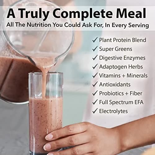 PlantFusion Complete Meal Replacement Shake - Plant Based Protein Powder with Superfoods, Greens & Probiotics - Vegan, Gluten Free, Soy Free, Non-Dairy, No Sugar, Non-GMO - Chocolate Caramel 15.9 oz (Pack of 1) | Complete Nutrition thumbnail 4