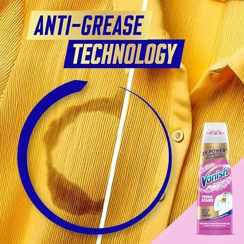 Vanish Pre Treat Stain Remover Gel, 200ml | Fast-Acting Grease & Oil Stain Remover thumbnail 5
