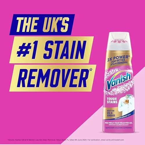 Vanish Pre Treat Stain Remover Gel, 200ml | Fast-Acting Grease & Oil Stain Remover thumbnail 2