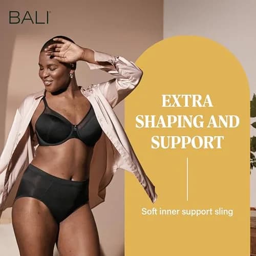 Bali Women's One Smooth U Ultra Light Illusion Neckline Underwire Bra, 36C | Seamless Support for Everyday Comfort thumbnail 5