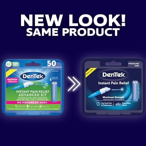 DenTek Instant Oral Pain Relief Kit with Benzocaine, 50 Treatments | Maximum Strength Mint Oral Anesthetic thumbnail 2