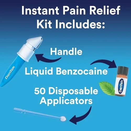 DenTek Instant Oral Pain Relief Kit with Benzocaine, 50 Treatments | Maximum Strength Mint Oral Anesthetic thumbnail 3