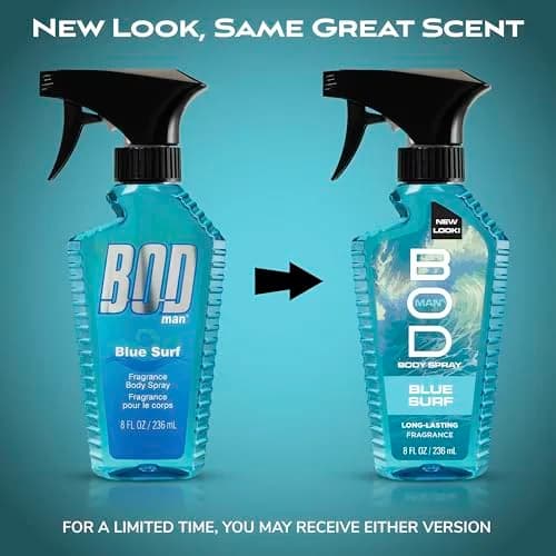 BOD man Blue Surf Fragrance Body Spray 237ml (8 fl oz) | Fresh Scent That Lasts thumbnail 2