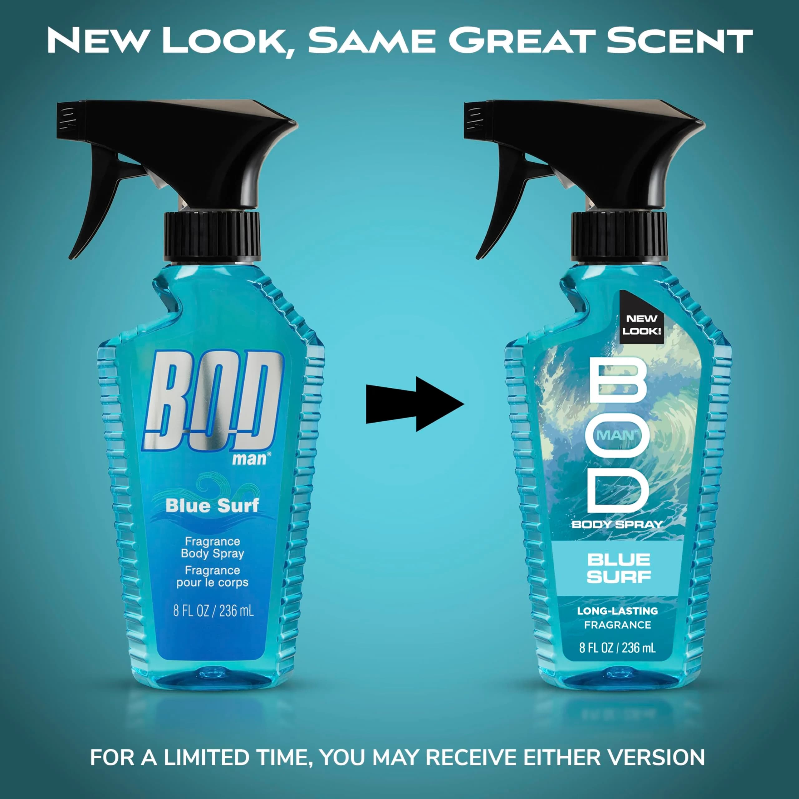 BOD man Blue Surf Fragrance Body Spray 237ml (8 fl oz) | Fresh Scent That Lasts - view 2