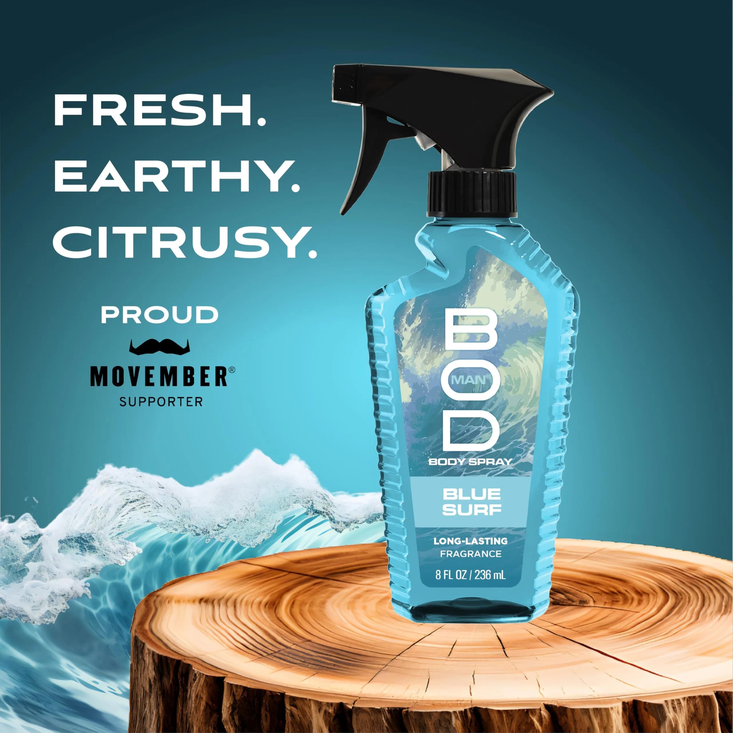 BOD man Blue Surf Fragrance Body Spray 237ml (8 fl oz) | Fresh Scent That Lasts - view 3