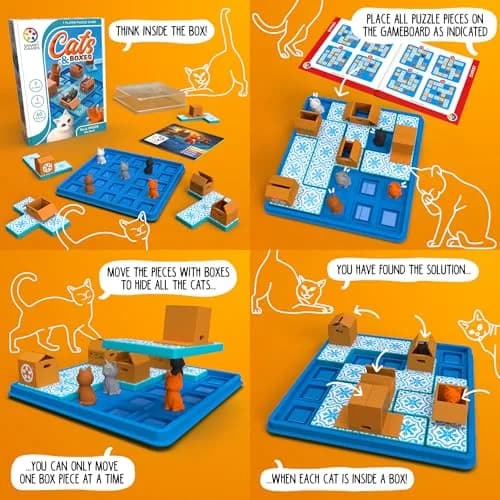 SmartGames Cats & Boxes Logic Puzzle Game 2-Pack | Award-Winning Educational Toy for Ages 7+ thumbnail 9