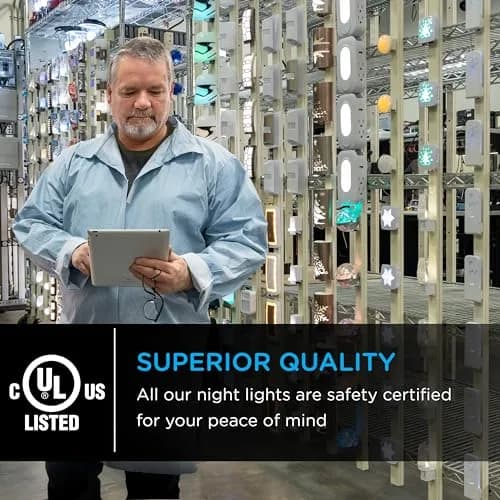 Lights By Night Plug-in LED Night Light with Manual On/Off Switch, Clear Shade (1 Pack, Warm White) thumbnail 6