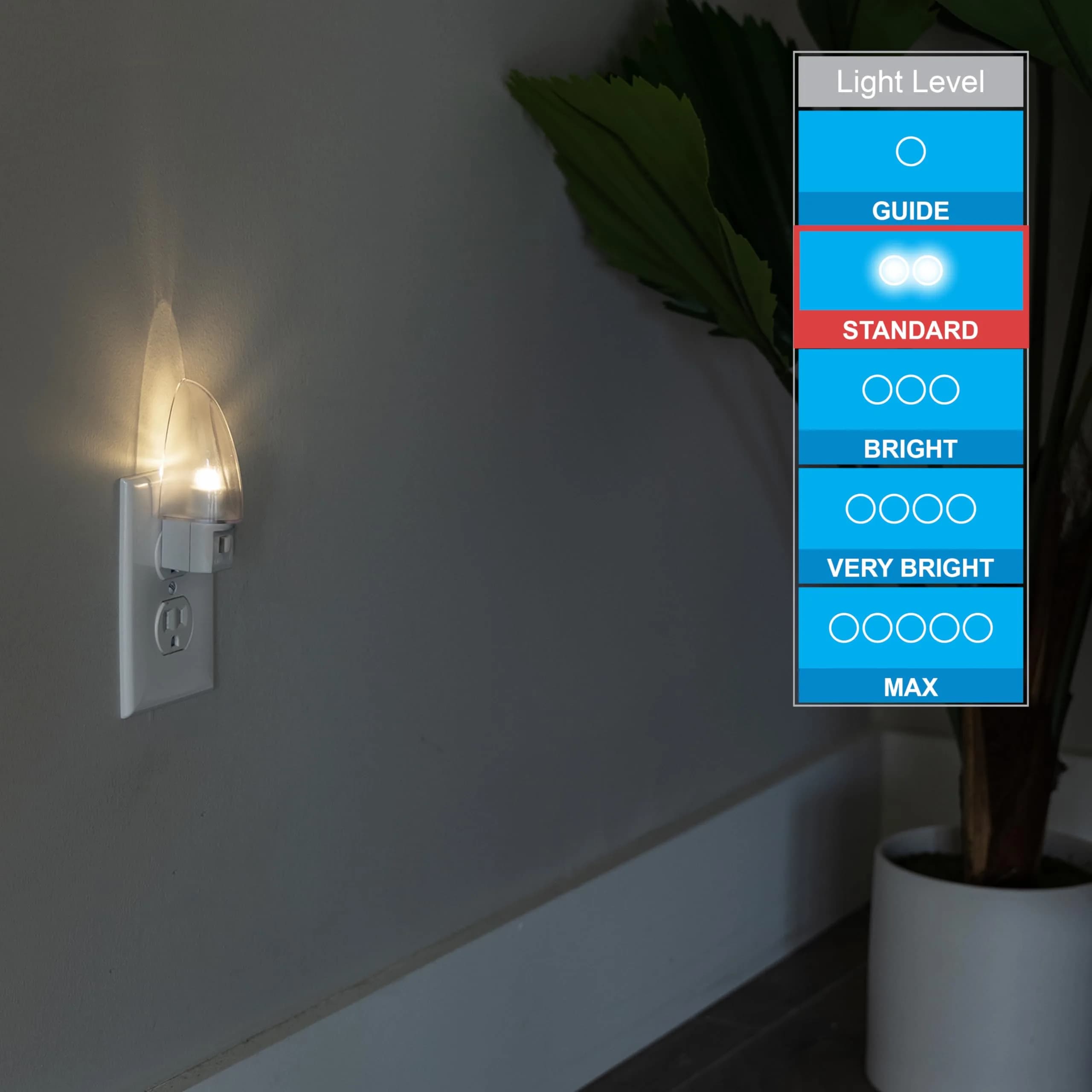 Lights By Night Plug-in LED Night Light with Manual On/Off Switch, Clear Shade (1 Pack, Warm White) - view 3
