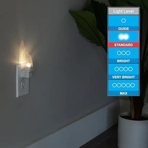 Lights By Night Plug-in LED Night Light with Manual On/Off Switch, Clear Shade (1 Pack, Warm White) thumbnail 3